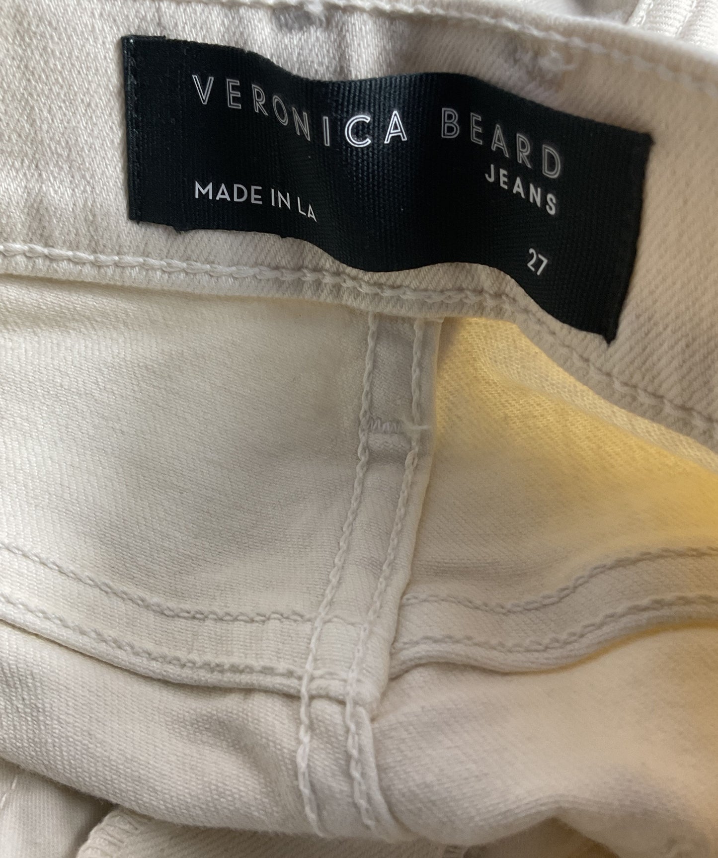 Veronica Beard Carson High Rise Ankle Flare Ecru 27