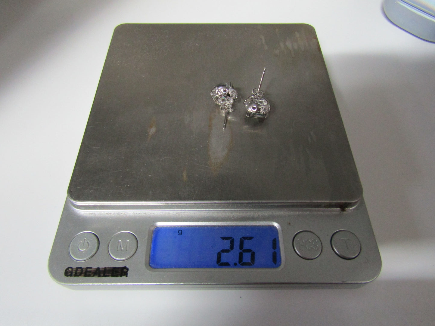 Sterling Silver Iridescent CZ Stud Earrings
