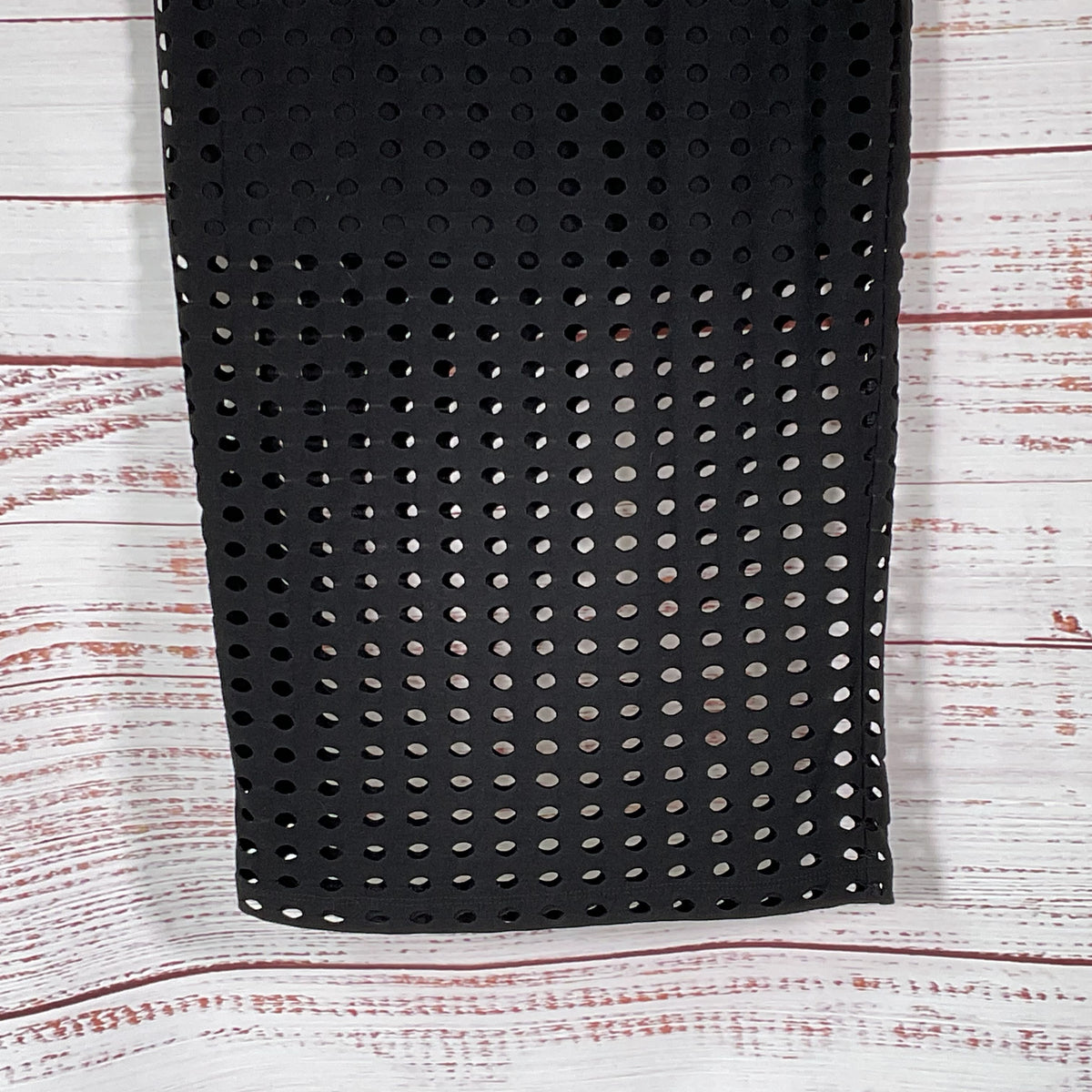 NWT ALEXANDER WANG Black Circular Hole Midi Skirt- SZ S