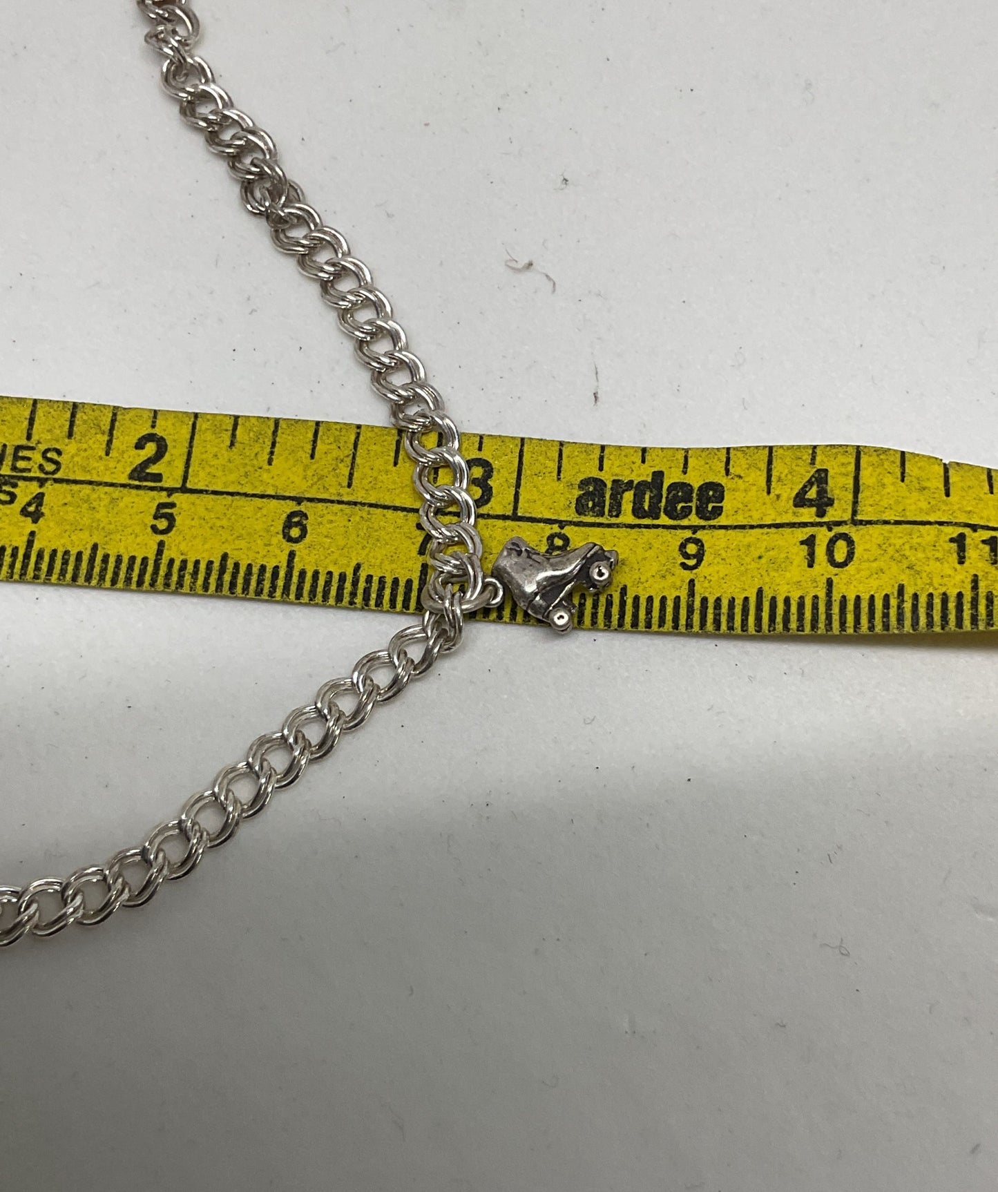 AGI Sterling Silver Chain Bracelet Roller Skate Charm 6.75"