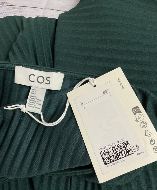 COS Women's Dark Green 3/4 Zip Short Sleeve Blouse - Size Large NWT