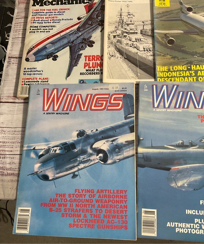 Lot Of 7 Vintage Army Magazines Military 1970's Wings, Sea Classics,