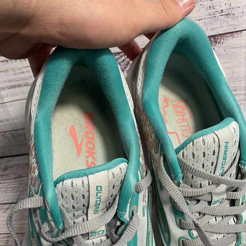 Brooks Glycerin 20 Grey Mesh Running Sneaker Women's Size 10 US