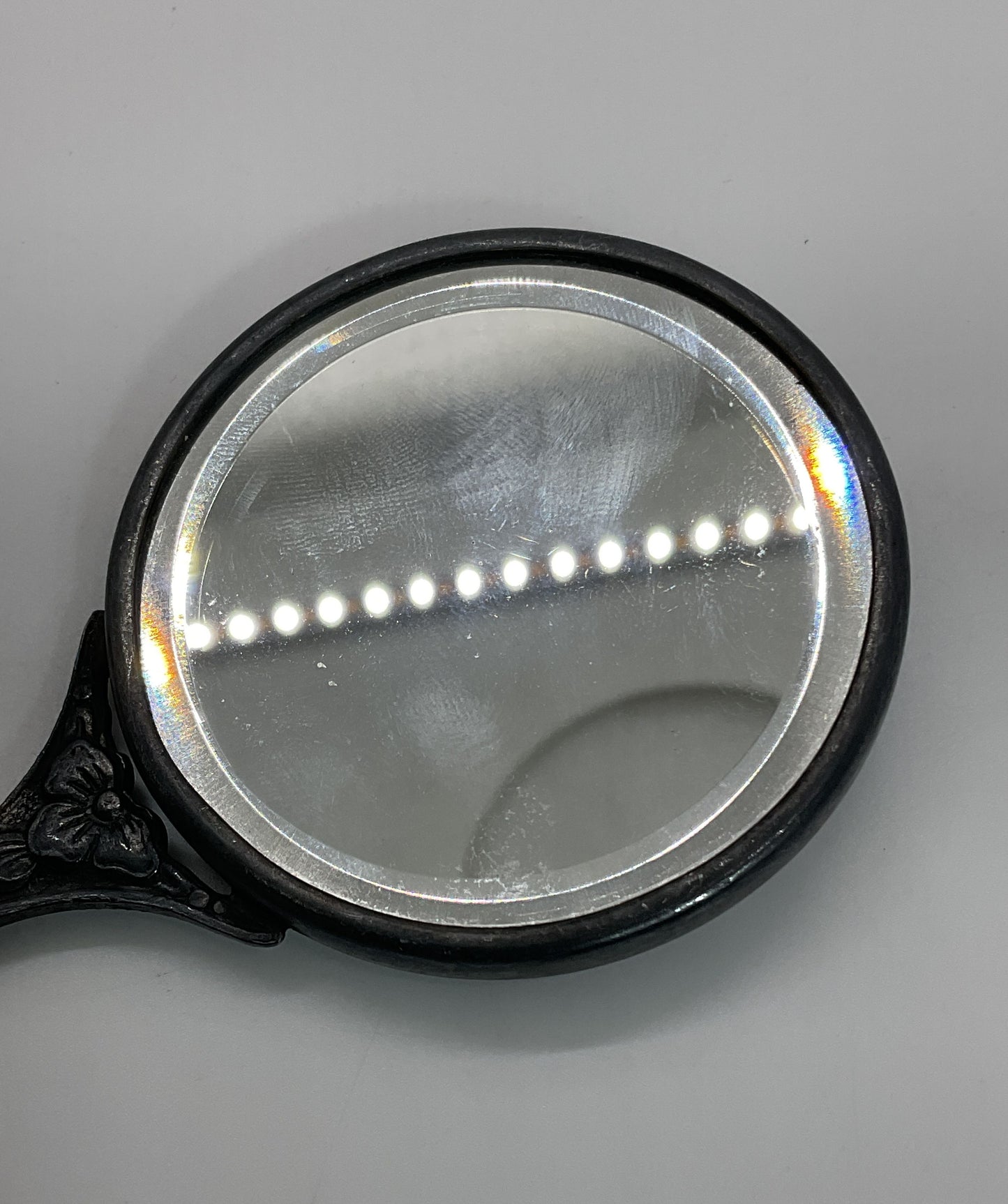 VTG./ANTIQUE Denmark Sterling Silver Repousse 4.75" Vanity Mirror- 49.72g