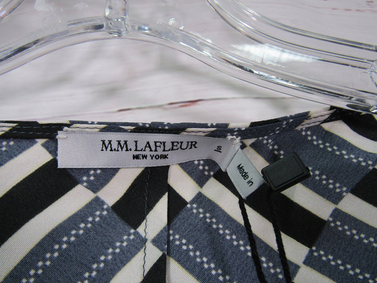 M.M. Lafleur Wren Women's Arpeggio Print Silk Blouse Size S