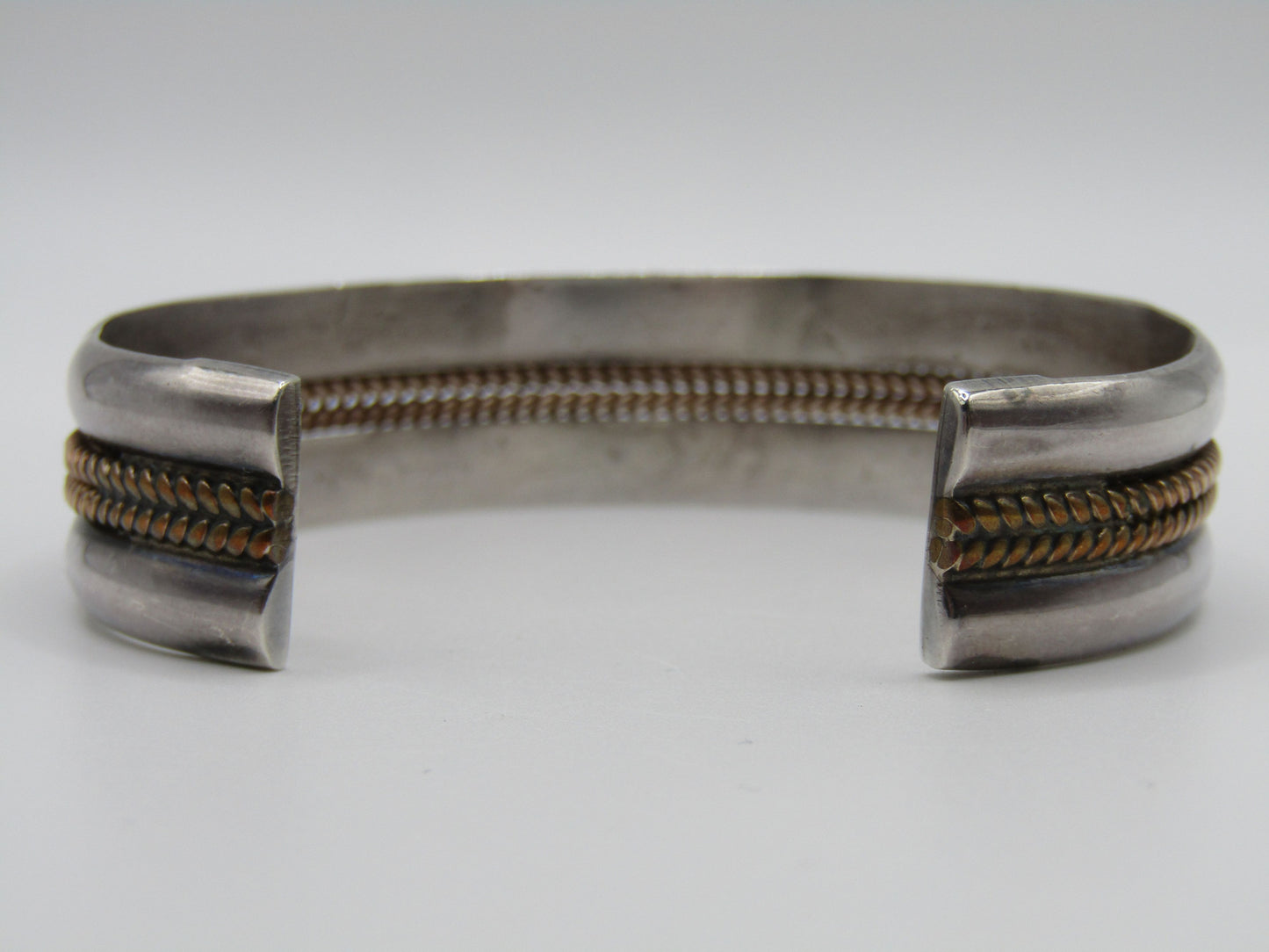 Vintage Fred Maloney Navajo Sterling Silver 12k Gold Filled Cuff Bracelet