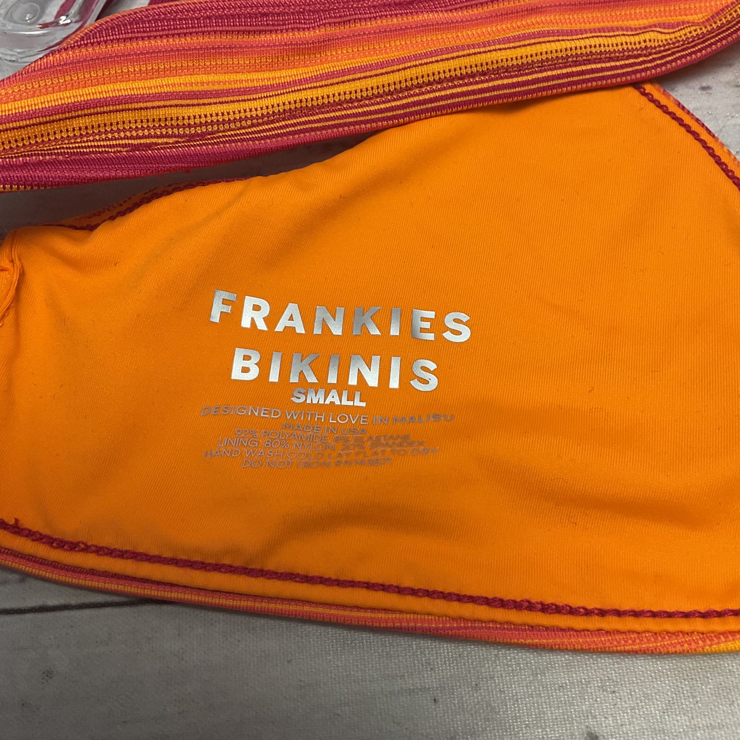 Frankie's Bikinis Maison Bralette Orange Red Space Dye Top Bikini Top Size S New