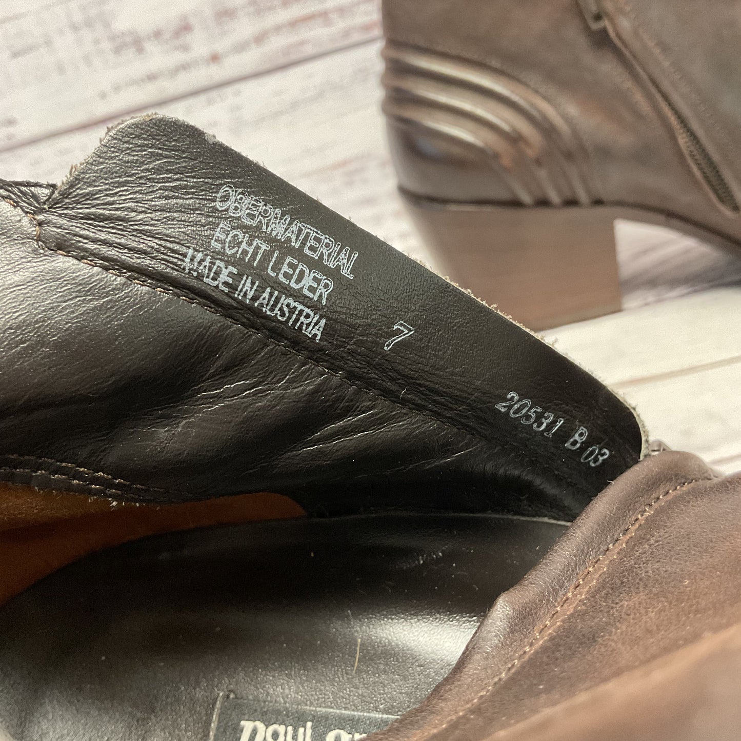 Paul Green Diandra Brown Leather Ankle Boot Women Size 9US 7UK