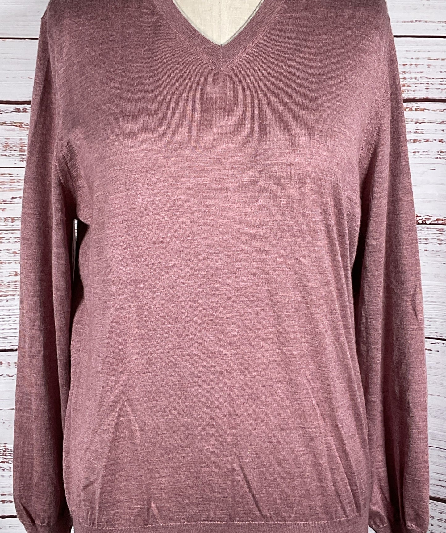 Brunello Cucinelli Cashmere Silk V Neck Sweater Maeve 52