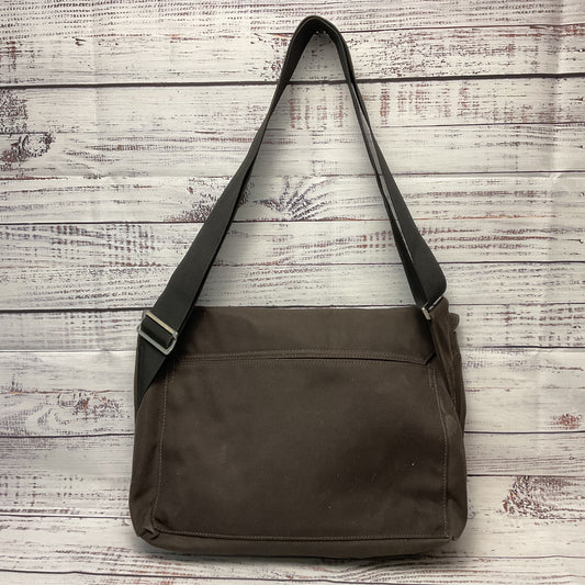 Jack Spade Dark Brown Canvas Crossbody Satchel Bag