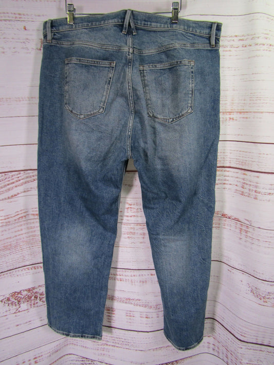 Good American Good Standard Women's Indigo Blue Mid-Rise Straight Jeans Size 32
