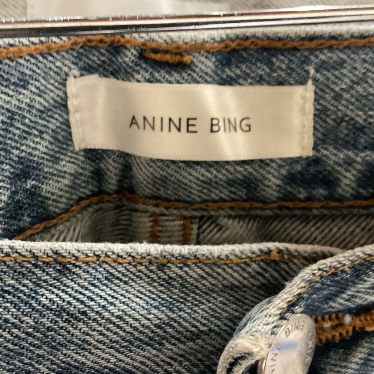 ANINE BING Women's Blue Button-Up Denim Jeans- SZ 24