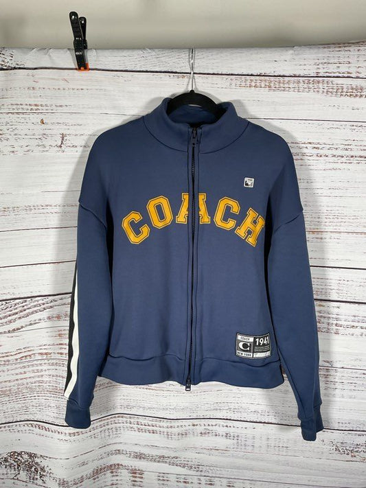 Coach Men's Blue Long Sleeve Relaxed Full Zip Sports Jacket Size S