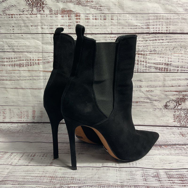 Schutz Basia Black Velvet Stiletto Heel Booties Women's Size 10 B