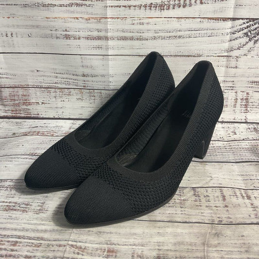 Eileen Fisher Black Knit & Suede Pump Heel Women's Size 5.5