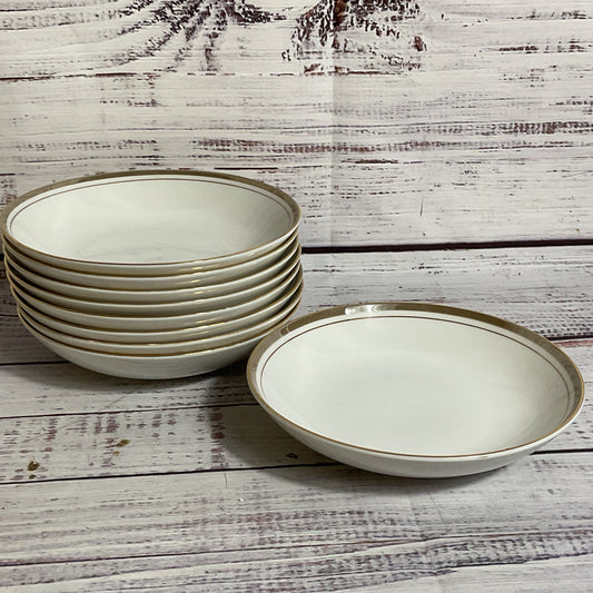 ROYALTON CHINA CO Golden Elegance Translucent Porcelain Dessert Bowls- Set of 9