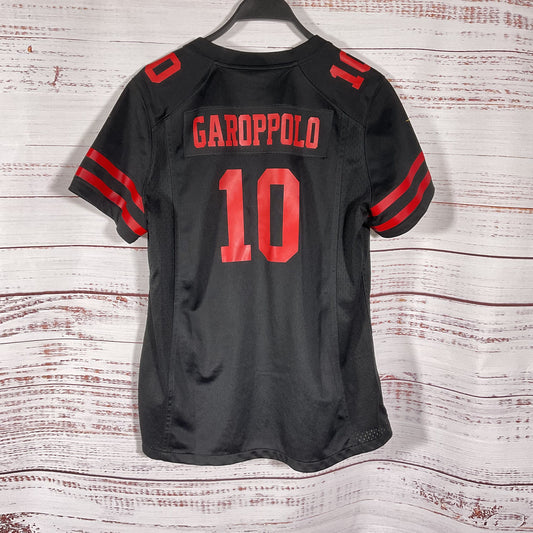 San Francisco SF 49ers Nfl Jimmy Garoppolo #10 Black Red Football Jersey Size L