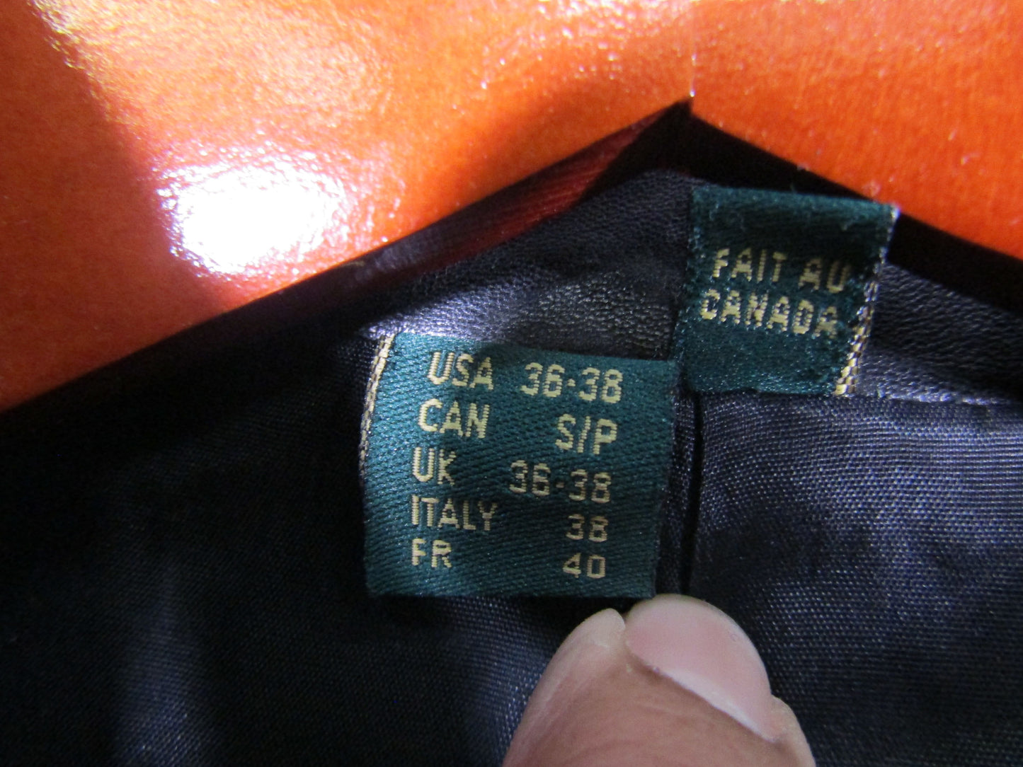 Danier Men's Black Leather Blazer Jacket Size 36 - 38 Made in Canada