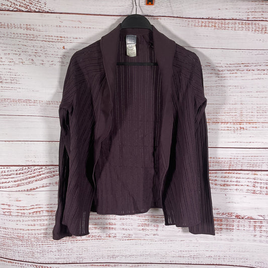 Herve Leger Purple Knit Rayon Nylon Cardigan - Size XL