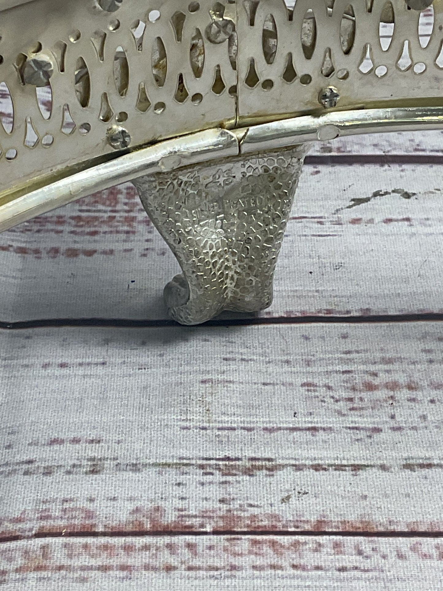 Silver Plated 3 Foot Casserole Serving Tray Stand