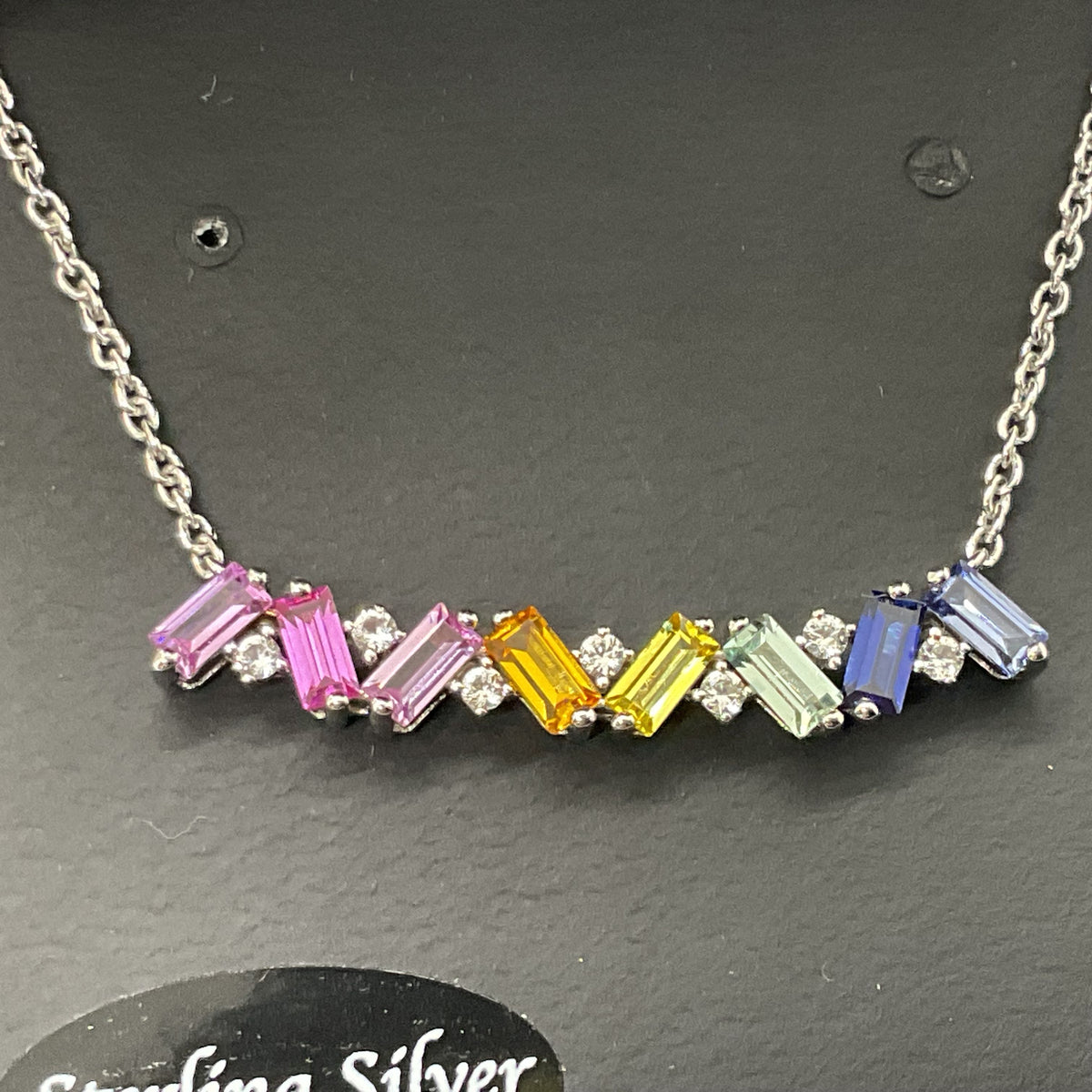 NEW MACY'S Sterling Silver Lab Created Multi Color Stones