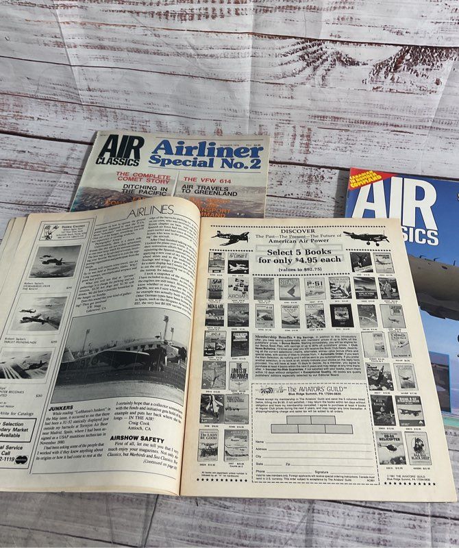 Lot Of 4 Vintage Air Classics Airplane Magazines 1970's - 1990's