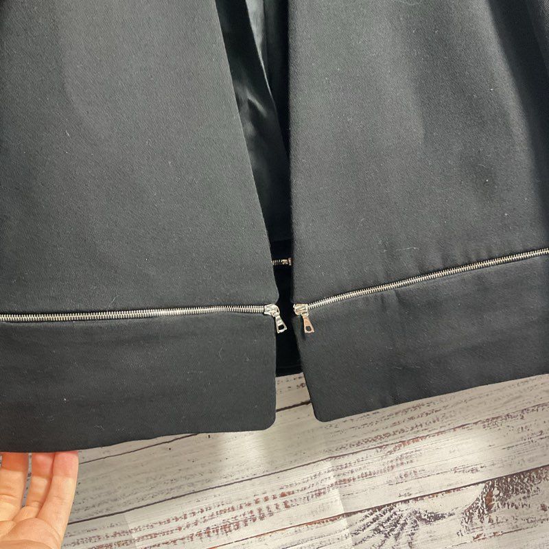 Sandro Black Zipper Detail Cropped Blazer Jacket - Size 36