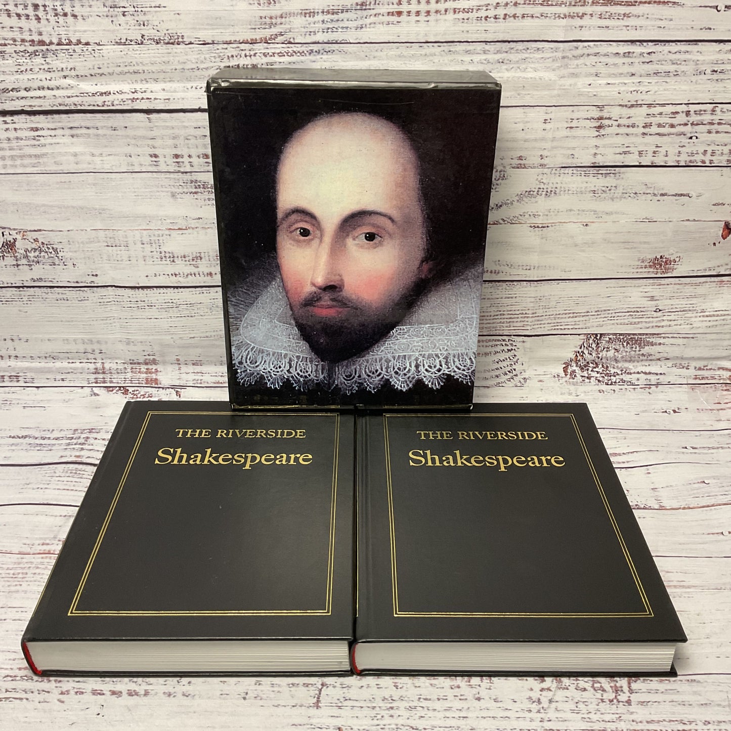 The Riverside Shakespeare Deluxe 1997 Hardcover Houghton Mifflin 2 Volumes