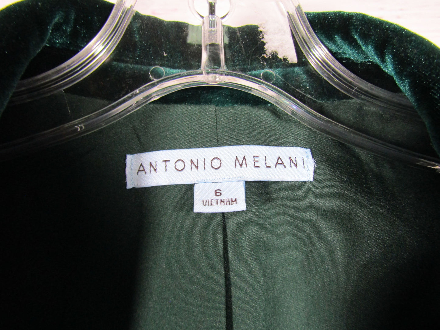 Antonio Melani Women's Green Velvet Blazer Jacket Size 6