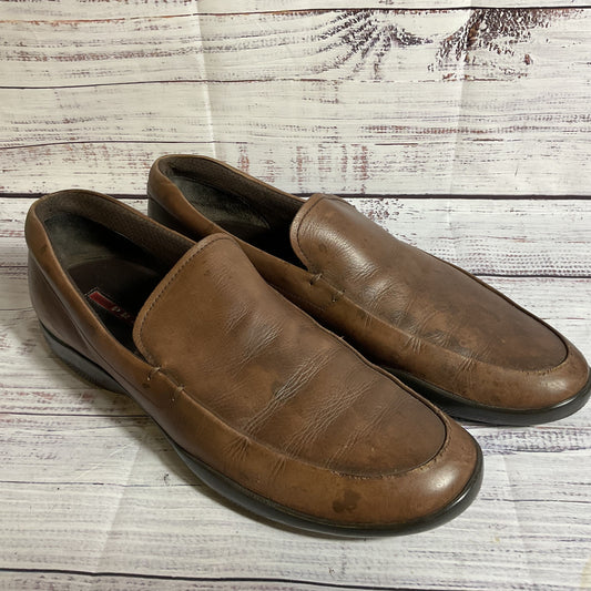 PRADA Men's Brown Leather Slip On Casual Shoes- SZ 11 (SEE DESCRIPTION)