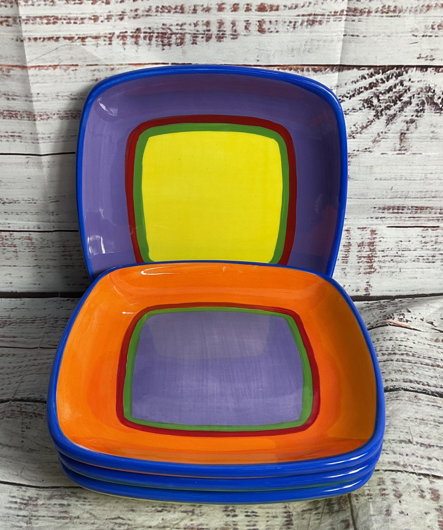 Dansk Caribe Set of 4 Bread Plates Multicolor
