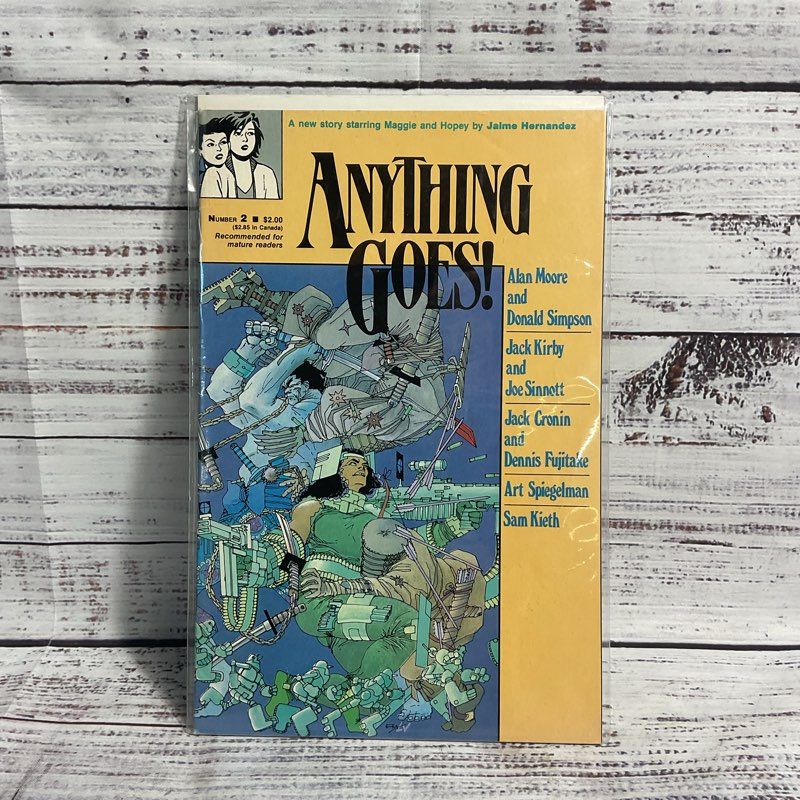 Vtg. Anything Goes! No. 2 Jaime Hernandez Alan Moore 1986 Ungraded Comic Book