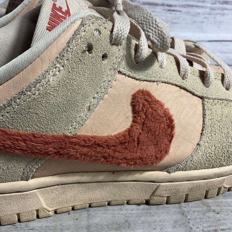 Nike Dunk Low Terry Swoosh Beige Suede Women's Size 10 US
