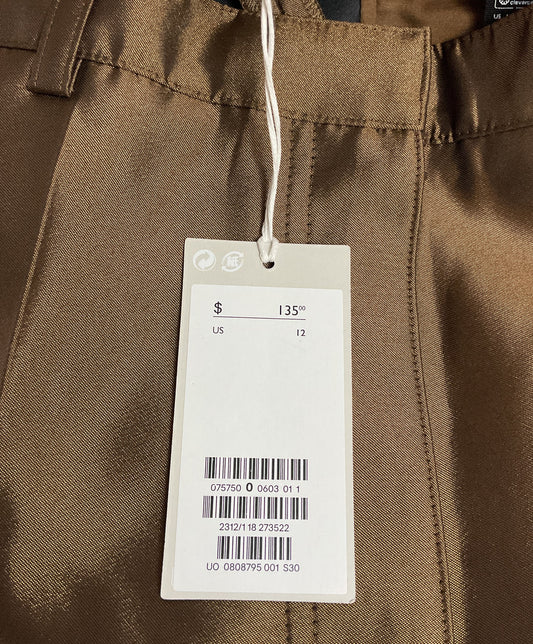 COS Women's Bronze Slim Fit Pants - Size 12 NWT