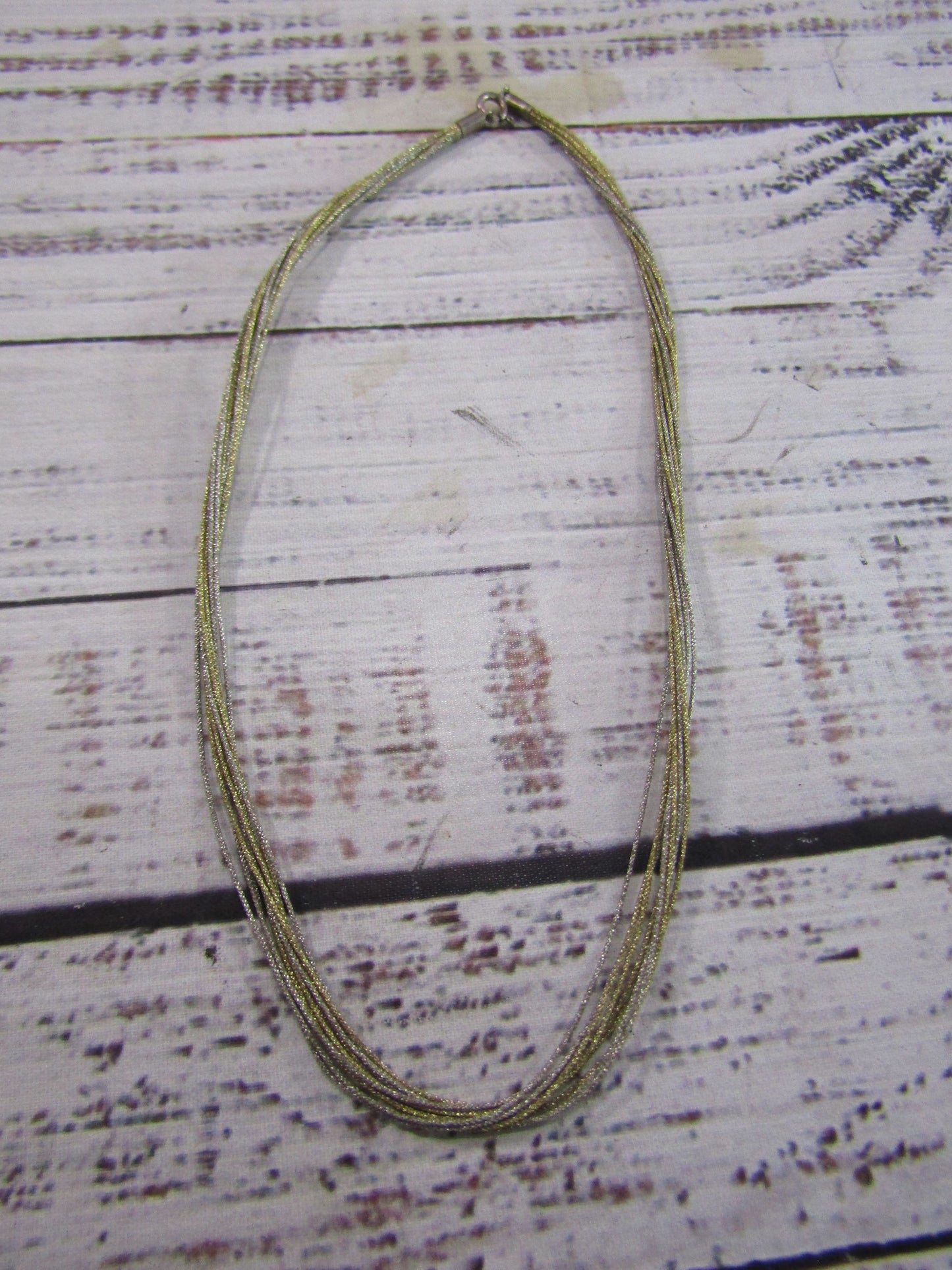 Two Tone Multi-Strand Sterling Silver Chain Necklace