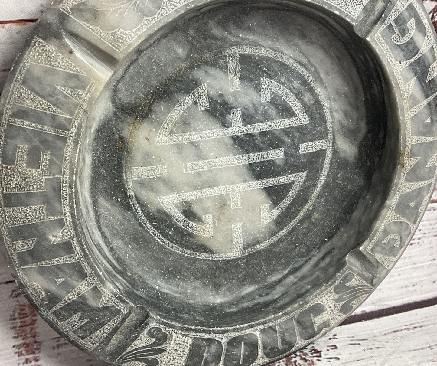 Vietnam Doug Danang Vintage 7.5" Marble Ashtray