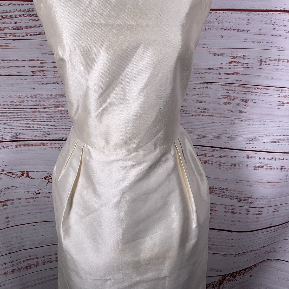 MONIQUE LHULLIER Women's White Back Cut Out Sleeveless Dress- SZ 8 (AS-IS)
