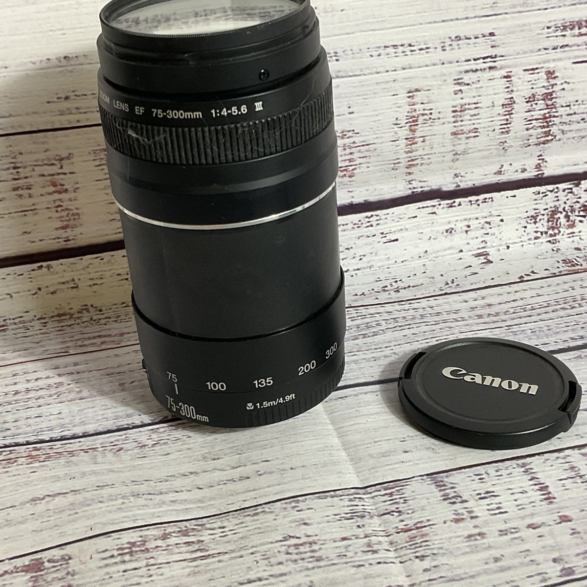 CANON EF 75-300mm f/4-5.6 III Zoom Lens with Kenko Digital Filter UV 58mm