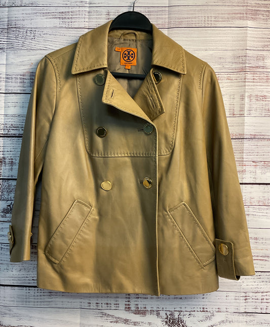 Women's Tory Burch Brown Leather Jacket Size 4