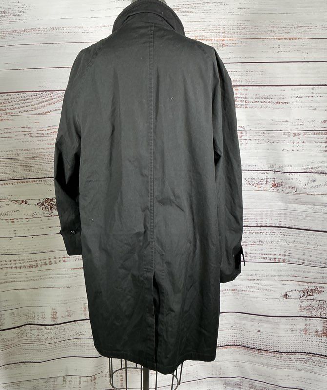 Men's London Fog Black Trench Coat Size 42 Short