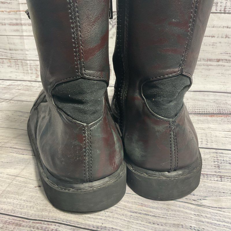 Verillas Weathered Black/Brown Leather Renaissance Fair Cosplay Combat Boot 10.5