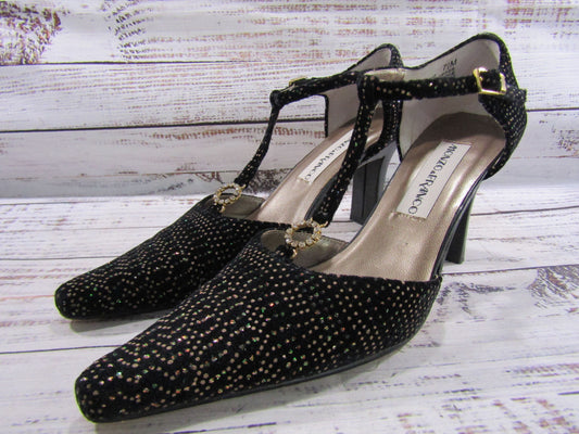 Monzo & Franco Tango Women's Black Ankle Strap Heel Size 7.5