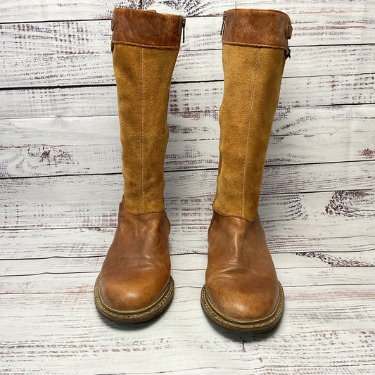 RAS Brown Leather Suede Tall Boots Women Size 10.5