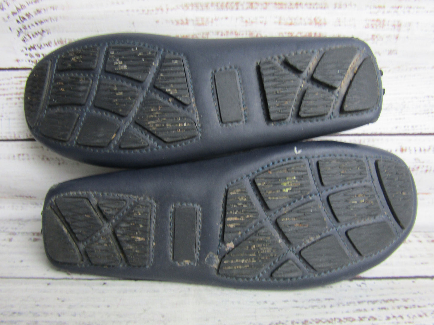 London Kids Girls Navy Blue Leather Loafers Size 4.5 Made in Italy