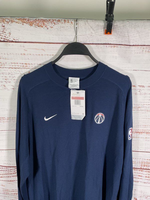 NWT Washington Wizards Sweater Men's Nike Blue NBA Knit Pullover Size L