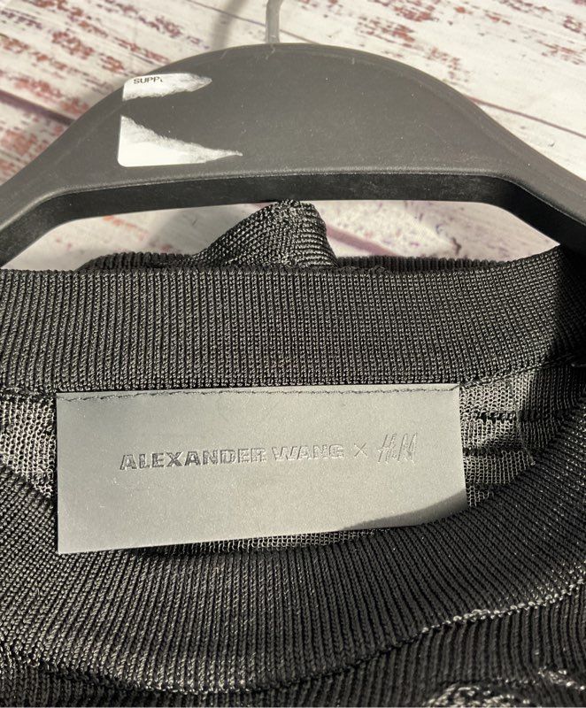 Alexander Wang x H&M Perforated Sheer Mesh Panel Long Sleeve Dress Size S