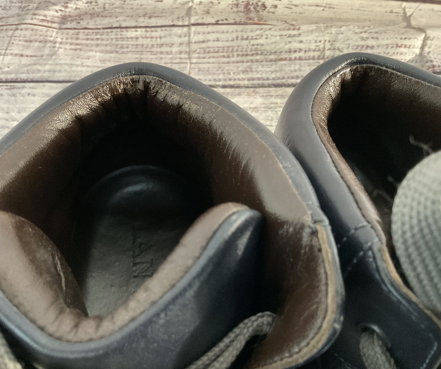 Lanvin Leather DDB0 High-Top Sneakers Navy Blue 10