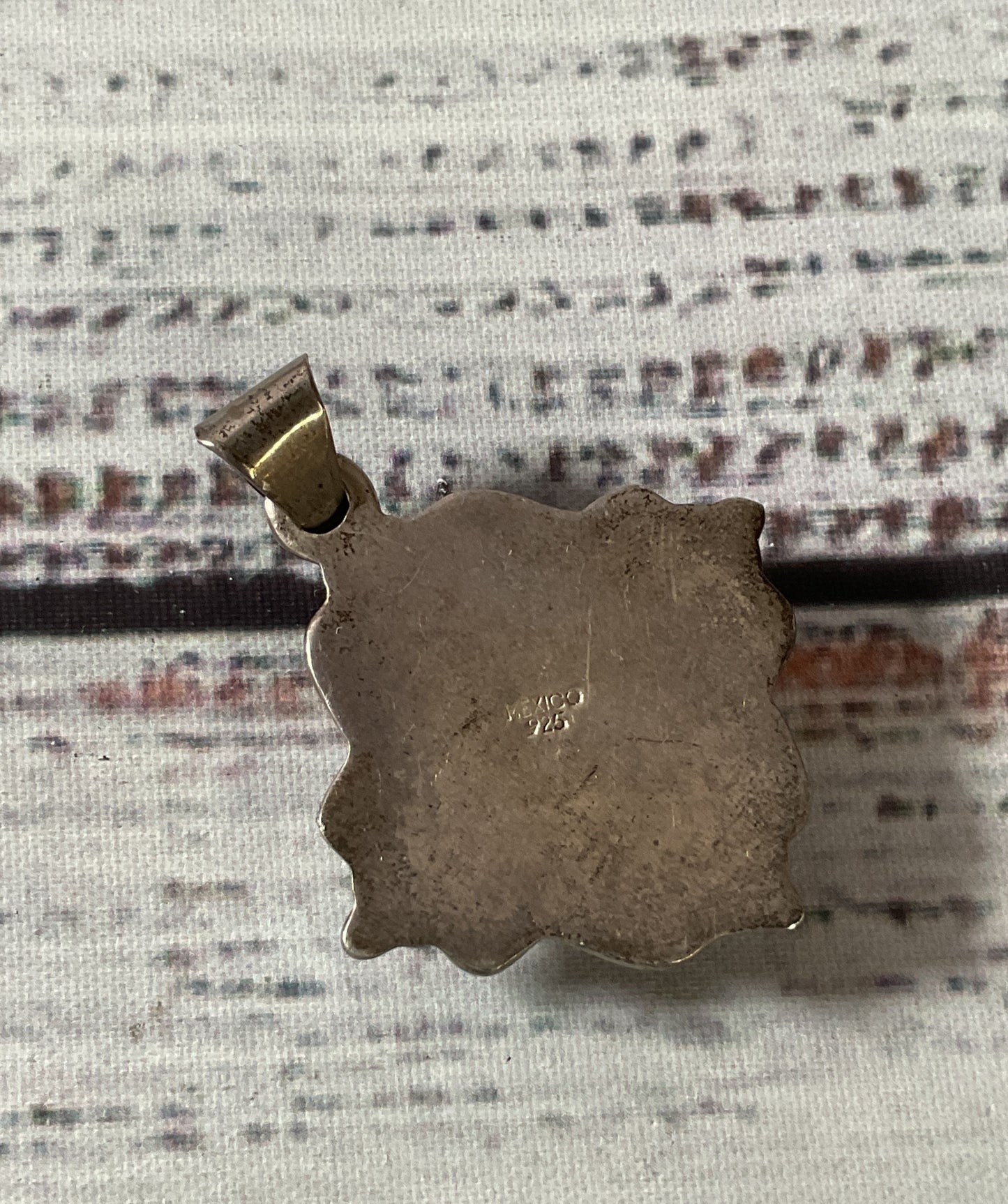 Red Jasper Sterling Silver Vintage Pendant