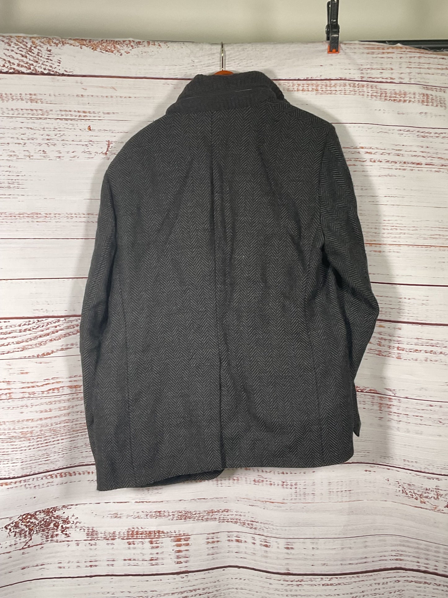 Emporio Armana Dark Gray Wool Button Up Coat - Size 56
