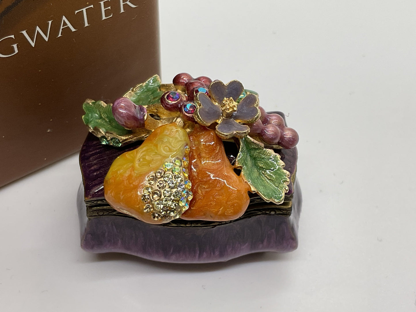 JAY STRONGWATER Darjeeling Pears Keaton Trinket Box- 1.5"